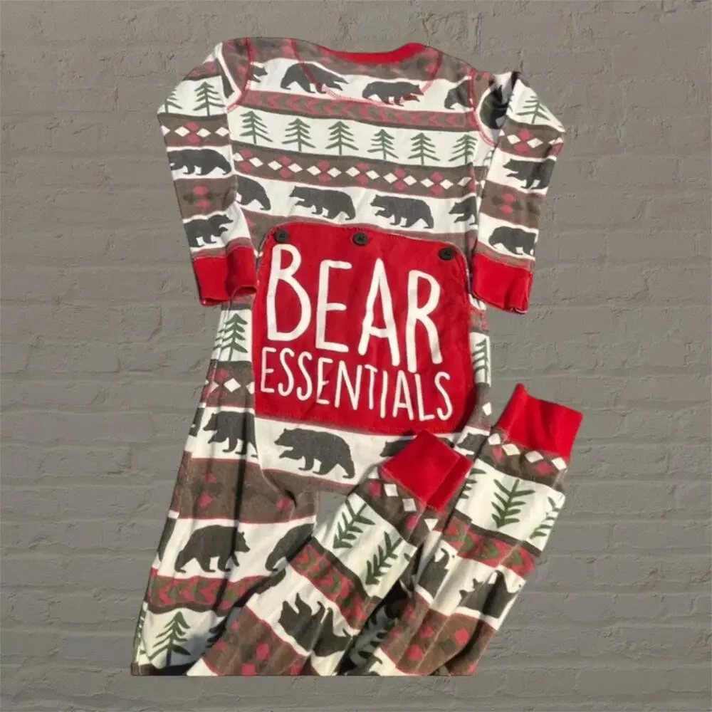 Lazy One Kids 6 Flapjack 1 Pc Pajama Pyjama Long Johns Bear Essentials Sleepwear - Picture 2 of 12